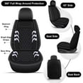 thumbnail image 3 of DIKSOAKR Car Seat Covers Full Set Fit for Chevy Traverse 2018-2024 2025: 5 Seat Auto Interior Accessories, Ice Silk - Faux Leather Breathable Vehical Car Seat Protector(Black), 3 of 6