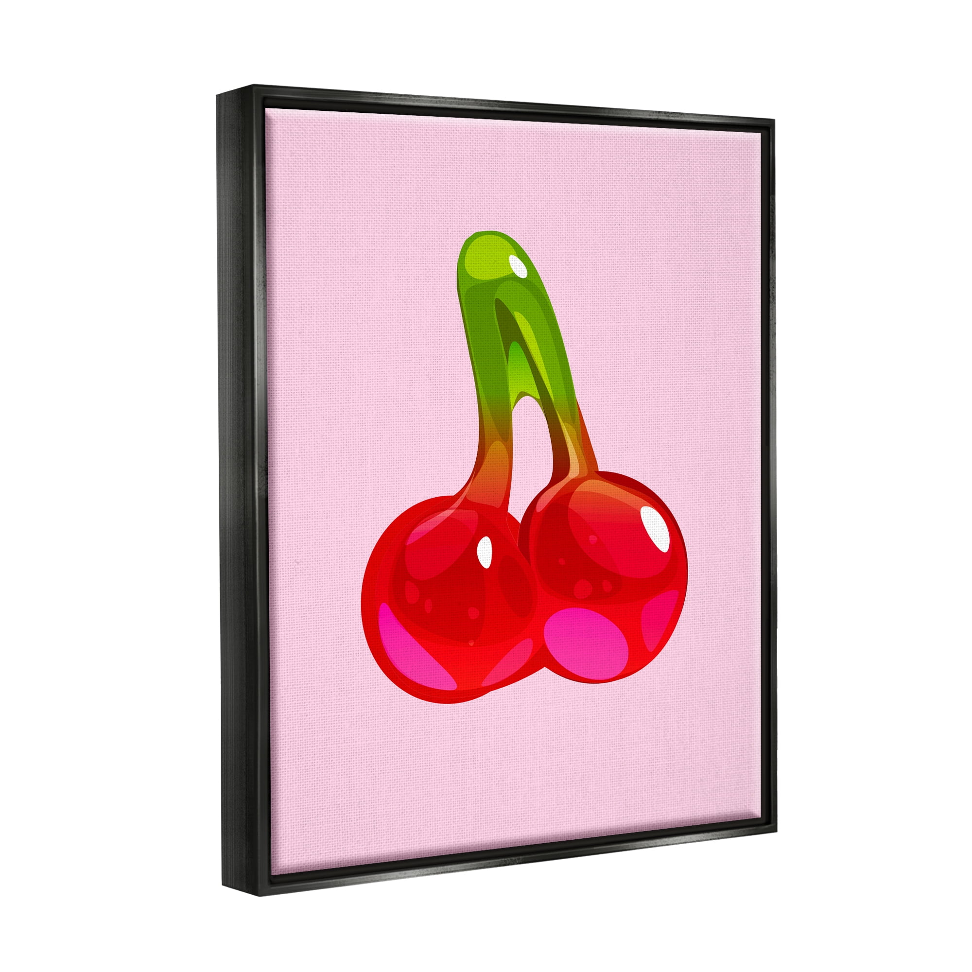 Stupell Industries Cherry Gummy Candy Food & Beverage Painting Black Floater Framed Art Print Wall Art, 17 x 21