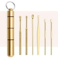 thumbnail image 4 of de eliminación de cera para oídos, 6 uds., juegos de herramientas de limpieza de oídos, removedor de cera para de oído dorado Yuyangstore Palillo de oreja de acero inoxidable, 4 of 6