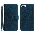 thumbnail image 2 of Feishell Wallet Case for iPhone 8 Plus/iPhone 7 Plus,for Men Women,Sunflower Embossed Pattern PU Leather Flip Cover Magnetic Closure Folio Card Slots Kickstand Phone Case with Hand Strap,Inkblue, 2 of 11