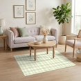 thumbnail image 3 of ODIKA 4'x6' Ultra-Soft Area Rug, Layered Checkered Farmhouse Plaid Boho Border Doormat Gingham Rag Flowing None Washable, Bare feet friendly, Silk-Touch for Bedroom Home office, 3 of 7