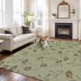 thumbnail image 3 of Sage Green Floral 5'x8' Area Rug for Living Room, Vintage Spring Botanical Flowers Washable Non-Slip Rugs for Bedroom Nursery Dining Room, StainResistant Low-Pile Kitchen Carpet Large Entryway Rugs, 3 of 9
