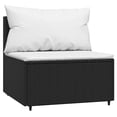 thumbnail image 3 of vidaXL 4 Piece Garden Lounge Set with Cushions Black Poly Rattan, 3 of 5