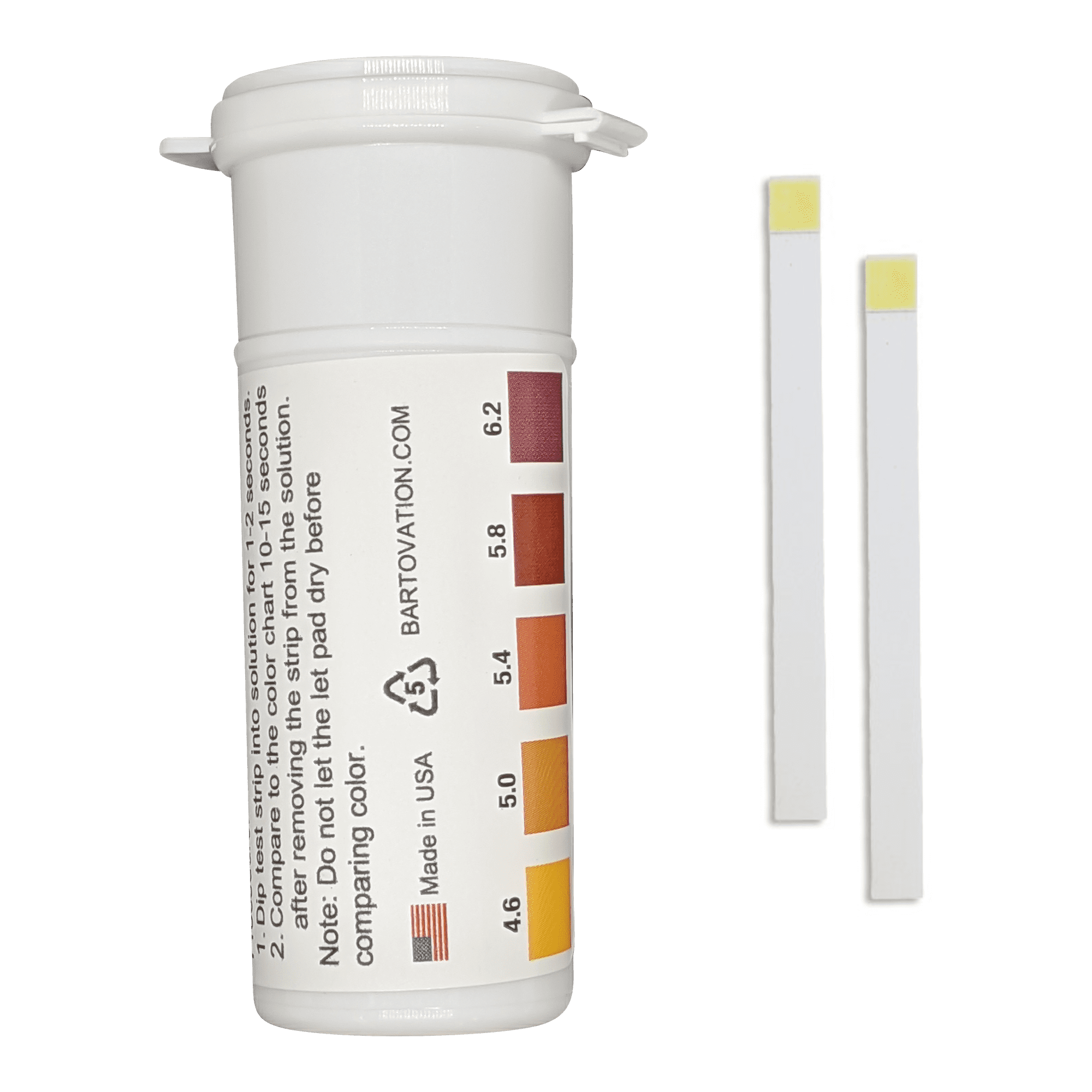 pH Test Strips for Beer Making, Homebrew, Acidity, 4.6 to 6.2 pH [Vial