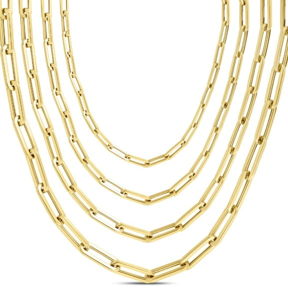 Floreo 14k Yellow Gold (3.2mm, 4.2mm, 6.1mm, 9.8mm) Lite Paperclip Chain Necklace