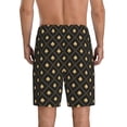 thumbnail image 2 of Mens Pajama Pants - Black Golden Spades Checkered Sleep Shorts Mens Pajama Shorts, Comfy Pj Pants for Mens Lounge Shorts, 2 of 5
