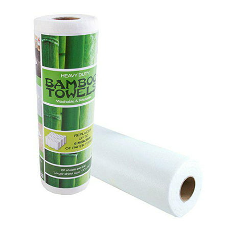 Bamboo Towels - Heavy Duty Eco Friendly Machine Washable Reusable Bamboo Towels - One roll replaces 6 months of (Best Reusable Paper Towels)