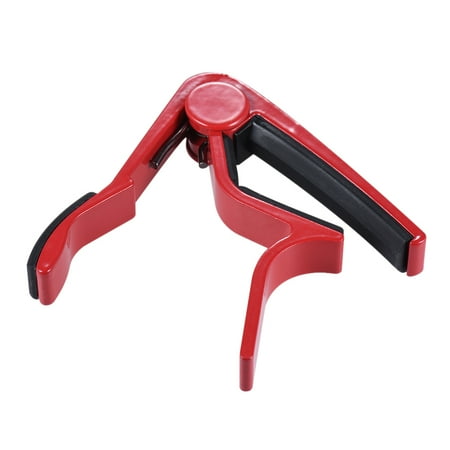 Red Bone Guitars - Single-Handed Quick Change Capo Aluminum Alloy for 6-string Acoustic Folk Classical Electric Guitar Ukelele Red