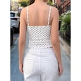 thumbnail image 6 of Women's Sleeveless Cute Cropped Tank Tops Polka Dots Going Out Camisole for Summer White S, 6 of 7