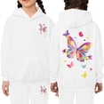 thumbnail image 2 of Gyexs Kids Clothes for Toddler Girls Size 6-7 Years Cartoon Dinosaur Sweatshirts Sweatpants, 2 Piece Sweatsuit Outfit (White, 6-7 Years), 2 of 4