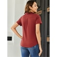 thumbnail image 4 of Weardear Womens Summer Short Sleeve Polo Shirts Fashion Collared Blouses V Neck Casual Work Tops, 4 of 7