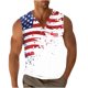 thumbnail image 2 of Camiseta sin mangas con cuello en V para hombre, estilo vintage, informal, para fitness, deportiva, permeable, con cuello en V, 2 of 5