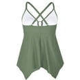 thumbnail image 3 of Mycoco Women's Front Tie Swim Top Cross Back Tankini Top Flowy Swimsuit Tops, 3 of 5