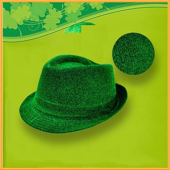 UTSJKR Sparkly Hat for Patrick Day Stylish Fedora for Festive Parties Material Costume Accessory for Men and Women Green