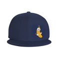 thumbnail image 3 of DouZhe Flat Brim Cap Snapback Hat, Smile Fun Banana Prints Adjustable Blue Adult Baseball Cap, 3 of 6