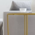thumbnail image 5 of Merrick Lane Glass End Table with Round Matte Black Frame and Vertical Legs, 5 of 13