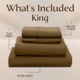 thumbnail image 4 of King Size 4 Piece Microfiber Sheet Set with Deep Pocket Fitted Sheet, Soft Hotel Style Bedding, Embroidered Pillowcases and Convenient Side Storage Pocket, 4 of 8