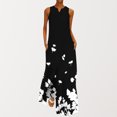 thumbnail image 1 of SMihono Robe Maxi Bohème d'Été pour Femmes Grande Taille Mode Col en V Sans Manches Soirée d'Été Impression Poches Gilet Longue Robe de Plage, 1 of 6
