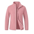thumbnail image 7 of Mifsaly Fleece Jacket Women Full Zip Stand Collar Fall Coat Warm Lightweight Long Sleeve Outerwear with Pockets Everyday Casual Outdoor Activewear Pink,M, 7 of 7