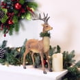thumbnail image 2 of Northlight Standing Glittered Reindeer with Pine Neck Wreath Christmas Decoration - 15.5", 2 of 5