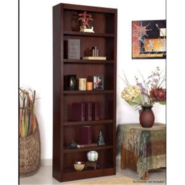 Single Wide Bookcase, Cherry Finish 6 Shelves