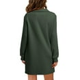 thumbnail image 6 of Baqcunre Women's Clothing, Womens Long Sleeve Lapel Collared V Neck Sweatshirt Dress Loose Fit Solid Color Mini Dresses Fall 2024 Valentines Day Gifts, 1Pc Sweatshirt Green 2XL, 6 of 6
