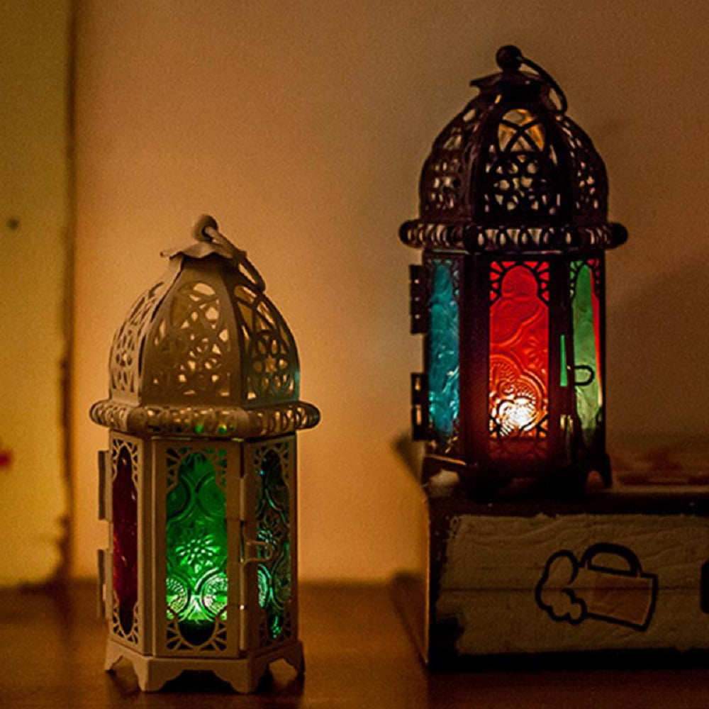 Candle Lantern Hanging Mystical Moroccan Style  w/ Glass Wedding Party Outdoor 