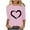 Pink, variant on Lenpel Women's 3/4 Sleeve Shirts Plus Size Crew Neck Heart Print Loose Casual Tee Tops Spring Summer Blouses
