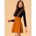thumbnail image 4 of Unique Bargains Femmes Casual Ensemble Robe Sangle Bouton avant Bretelles Jupe, 4 of 6
