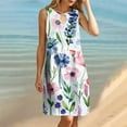 thumbnail image 4 of LYXSSBYX Plus Size Dresses for Curvy Women Women's Round Neck Sleeveless Gradient Tie Dyed Beach Dress, 4 of 9