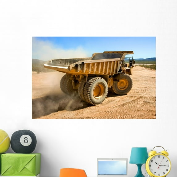 Dump Truck Wall Mural by Wallmonkeys Peel and Stick Graphic (48 in W x 32 in H) WM273343