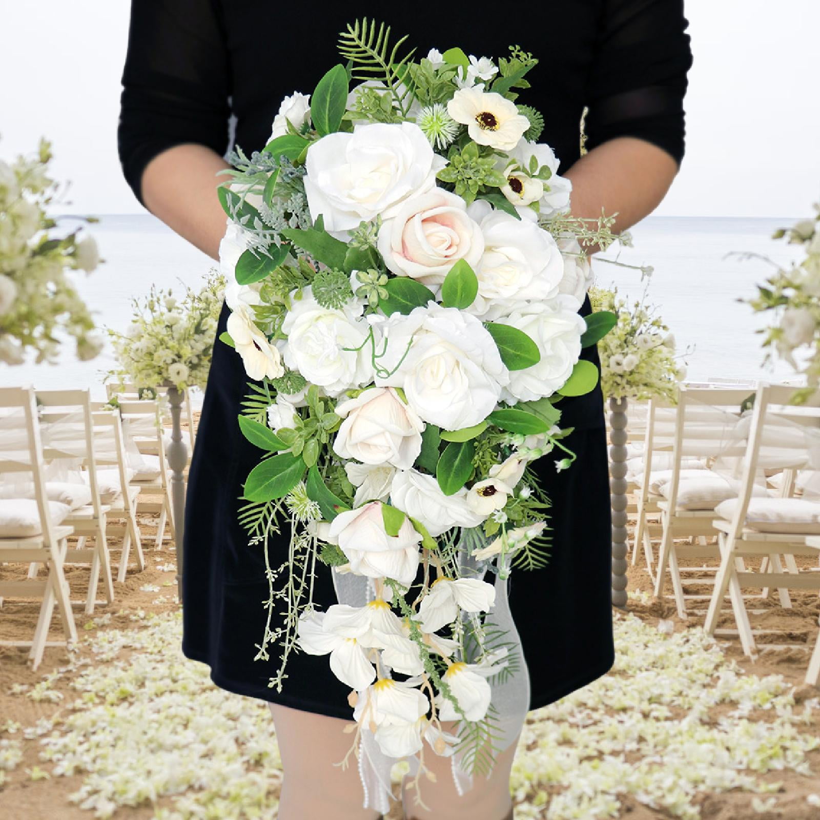 Bridal Bouquet Wedding Bridal Bouquet Rose Silk Flowers Elegant Design for Bride Wedding Ceremony