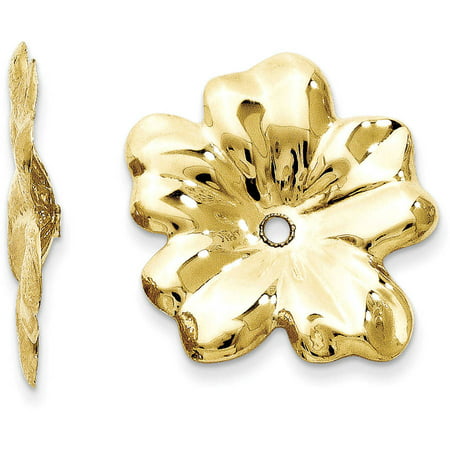 14kt Yellow Gold Polished Floral Earring Jackets