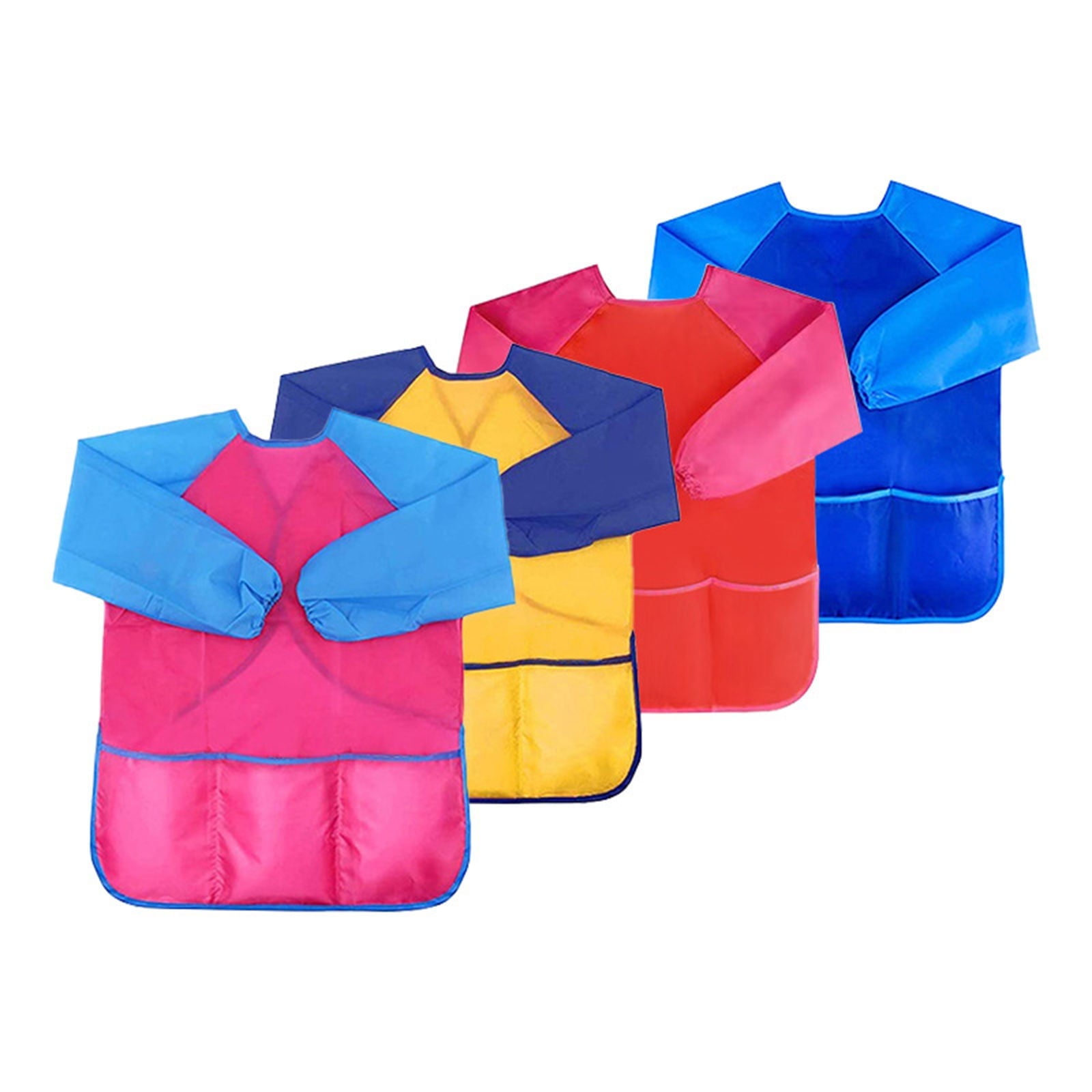 Plertrvy 17X18X1Cm Kids Art Smocks Toddler Smock Artist Painting Aprons Long Sleeve With 3 Pockets For Age 28 Years Gifts Art Painting Crafts Apron With Pockets Clearance (Blue@0318)