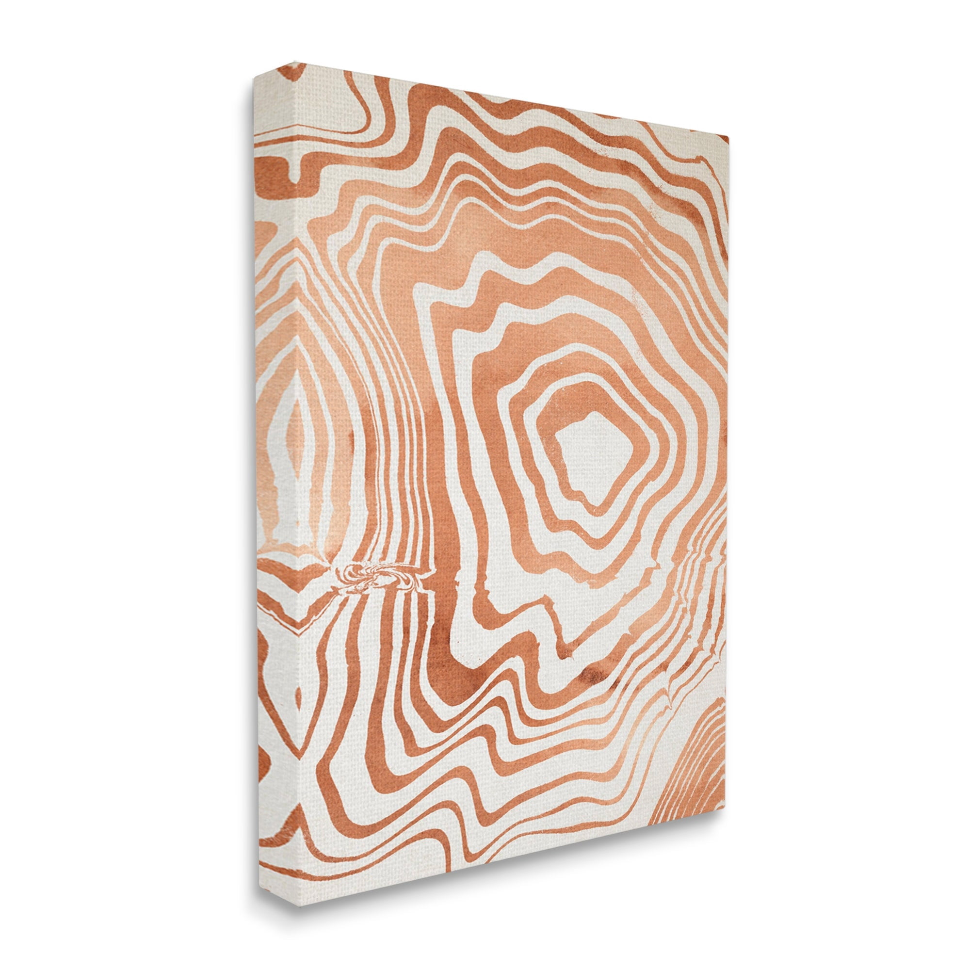 Stupell Industries Abstract Water Ripples Fluid Orange Line Grooves , 30 x 40,Design by Annie Warren