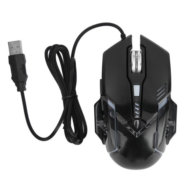Ratón para juegos con cable Sincero DPI 1200 1800 2400 3600 Interfaz USB ergonómica silenciosa Negro