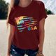 thumbnail image 2 of Camiseta de mujer Camisetas divertidas y lindas de manga corta Camiseta con estampado de bandera del Día de la Independencia Tops Blusa Regalo para mujer Pompotops hfajkhk130521, 2 of 7