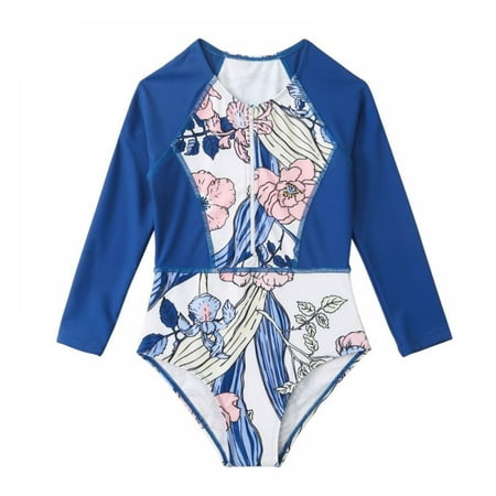

BULLPIANO Girls Swimsuit 4-14 Years UPF 50+ UV One Piece Swimwear with Zipper