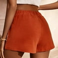 thumbnail image 6 of QLEICOM Womens Athletic Shorts, Plus Size Shorts, Fashion Sweat Shorts Summer Casual Loose Pocket Solid Pockets High Waist Short, Running Shorts, Comfy Beach Shorts, Cycling Shorts Orange L, 6 of 6