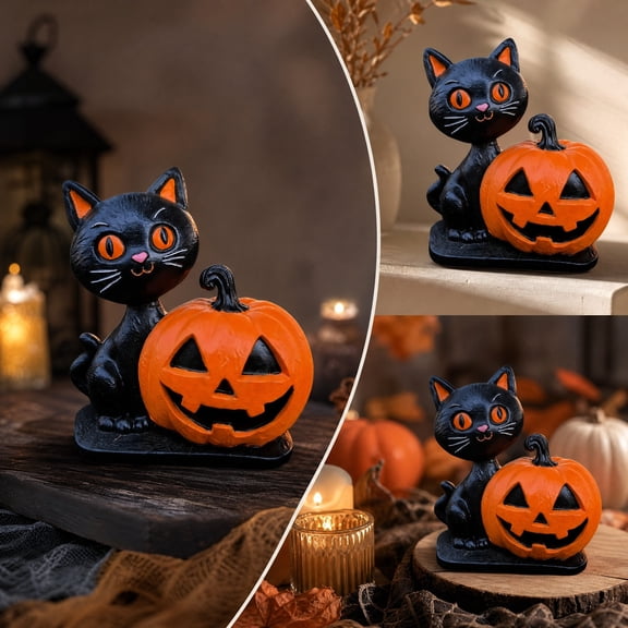 Fall Thanksgiving Halloween Decoration for Home Indoor Outdoor Clearance Under $15.00! Halloween Resin Figurine Cute With -O- Statue Halloween Tabletop Ornament For Indoor Holiday Party Decor