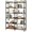 Black+Brown 6, variant on Living Room Display Shelves 5 Tier Rotating Bookshelf, 360° Display Round Spinning Bookshelf, Space-Saving, Small Space Rotating Bookshelf Tower for Bedroom, Living Room, Home, Office, Walnut,Living