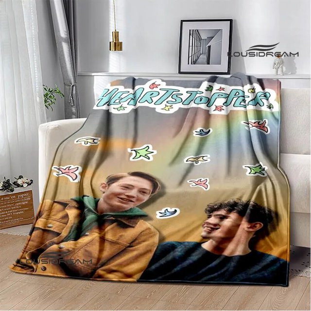 Heartstopper manta estampada de franela cálida, suave y cómoda, manta de Picnic, forros de cama, regalo de cumpleaños