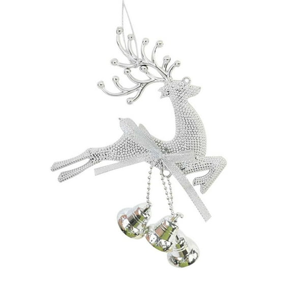 1Pcs Pvc Elk Christmas Tree Pendant Ornament Cute Deer With Bell Christmas Decor Reindeer Pendants Christmas Tree Ornaments