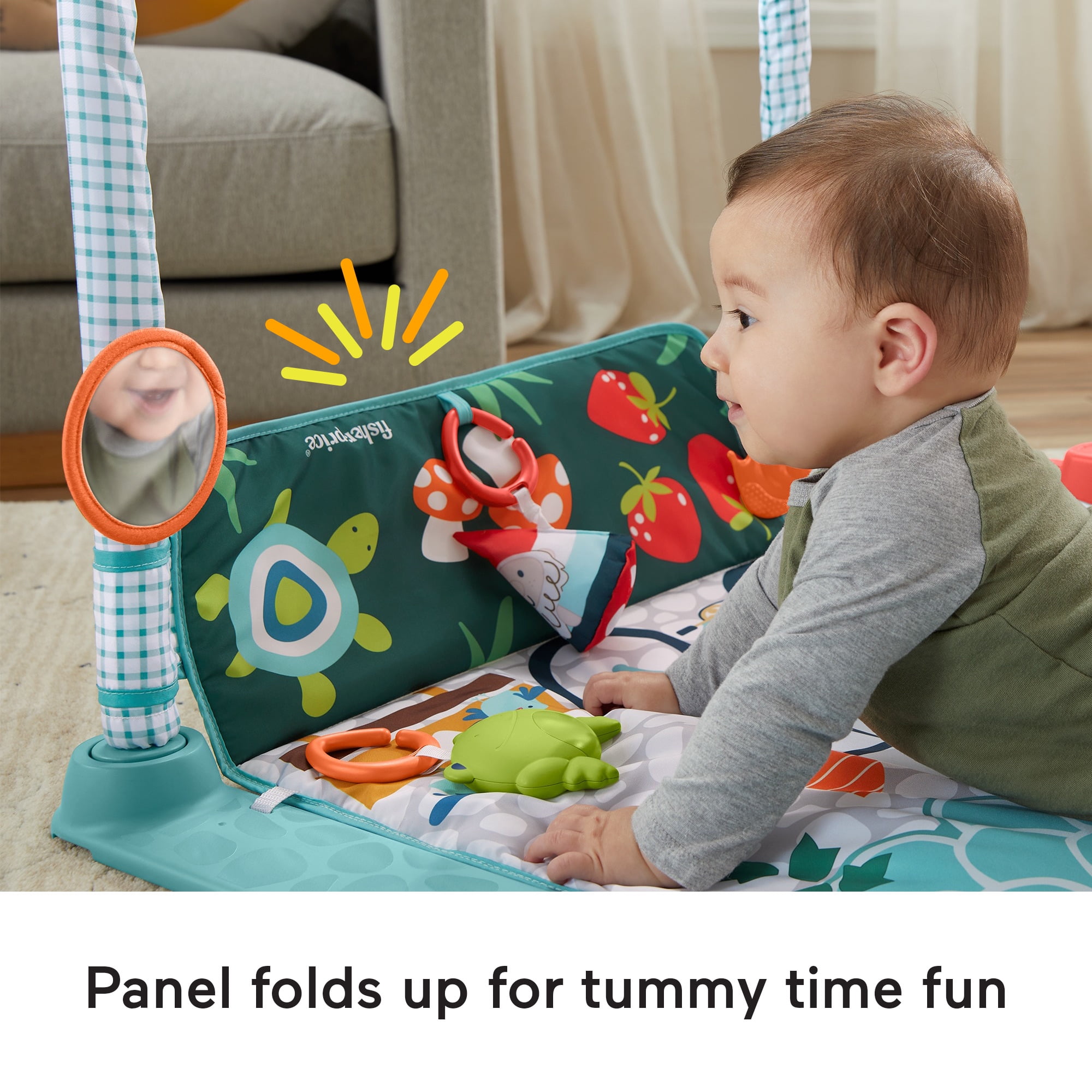 Fisher-Price 3-in-1 Baby Gym with 5 Sensory & Fine Motor Toys for Newborn to Toddler Play