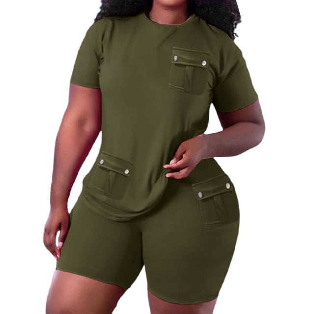 Gibobby Blusas Manga Larga Conjuntos de entrenamiento para mujer, conjuntos casuales a juego de 2 piezas, conjunto de pijama con pantalones cortos de Yoga de cintura alta y corto(Verdinegro, L)