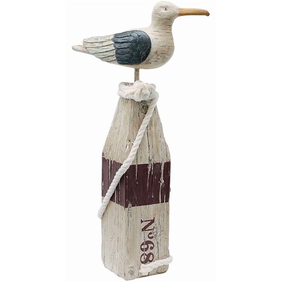 Statue de Mouette en Polyresine Décoration de Jardin Nautique Ornements Côtiers Art Mural à Thème Plage Décorations de Noël Intérieur Extérieur Grande
