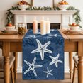 thumbnail image 2 of Table Runners 70 Inches Long Dress Scarves, Navy Blue Starfish Farmhouse Coffee/Dining/Kitchen Table Decor, Holiday Table Runner, Coral Shell Ocean Vintage Coastal 13x70 Inch, 2 of 9
