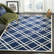 SAFAVIEH Chatham Gary Geometric Wool Area Rug, Dark Blue/Ivory, 2' x 3'