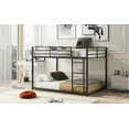 thumbnail image 3 of DAJU Full over Full Metal Bunk Bed,Low Bunk Bed with Ladder,Black, 3 of 10