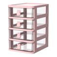 thumbnail image 1 of Caja de almacenamiento de plástico con cajón, organizador de escritorio, transparente, multicapa, con asas de conejo, suministros de oficina, 1 of 8